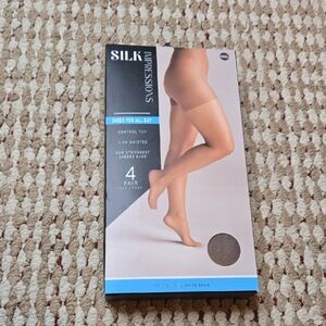 Silk Impressions Sheer 20 Denier Coffee Bean XXXL 3X Plus Size Tights 4 Pairs